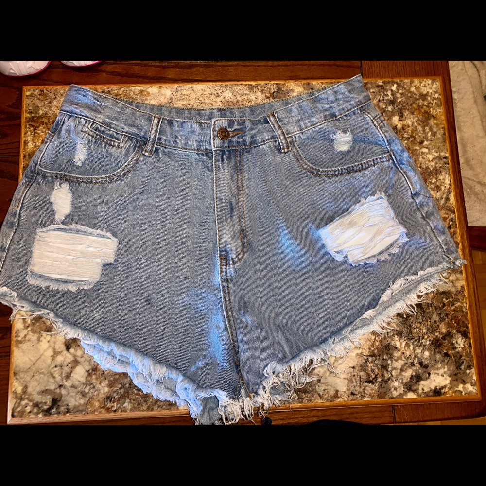 ROMWE shorty high waisted jean shorts